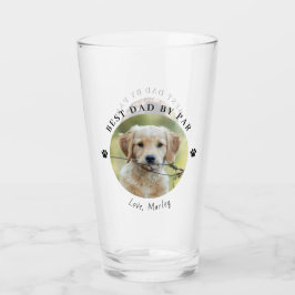 Personalized Best Dad By Par Custom Dog Photo Pint Glaskopp