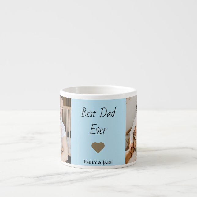 Personalized Best Dad Ever Espresso Mug Kids Names Espressomugg (Framsidan)