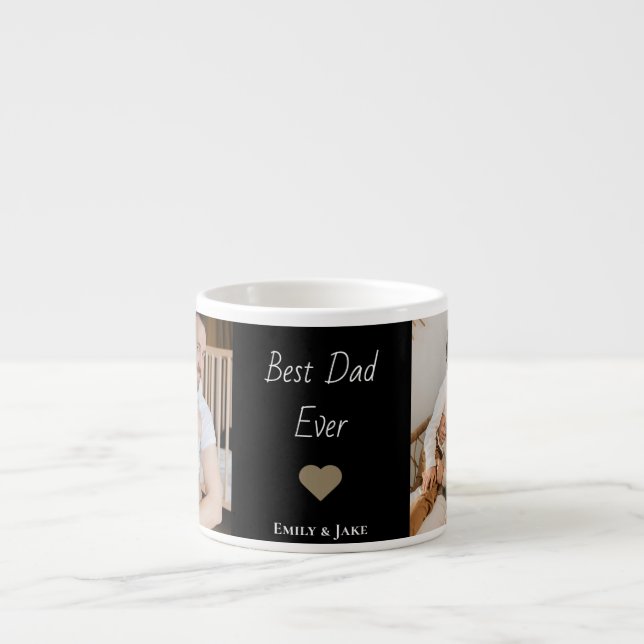 Personalized Best Dad Ever Espresso Mug Kids Names Espressomugg (Framsidan)
