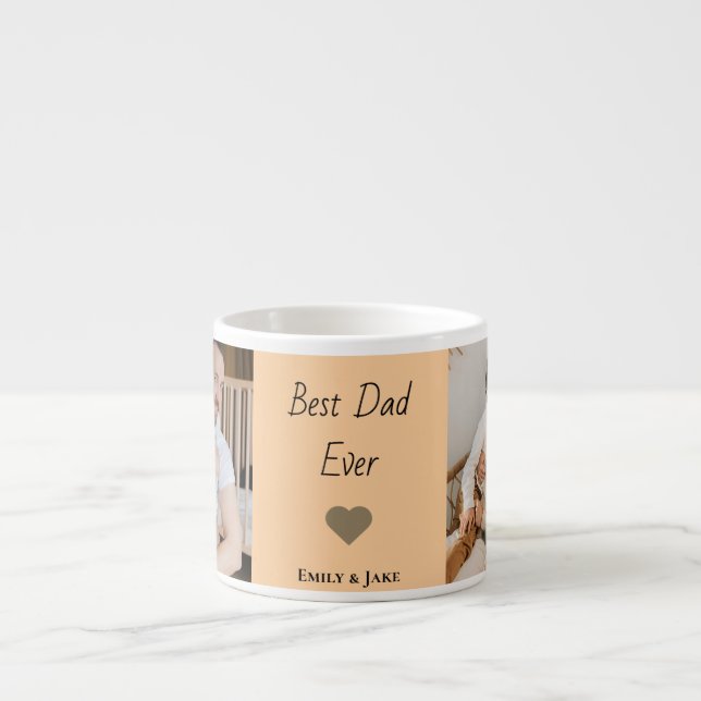 Personalized Best Dad Ever Espresso Mug Kids Names Espressomugg (Framsidan)