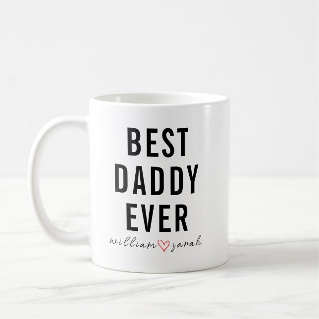 Personalized Best Daddy Ever | Custom Father’s Day Kaffemugg (Vänster)