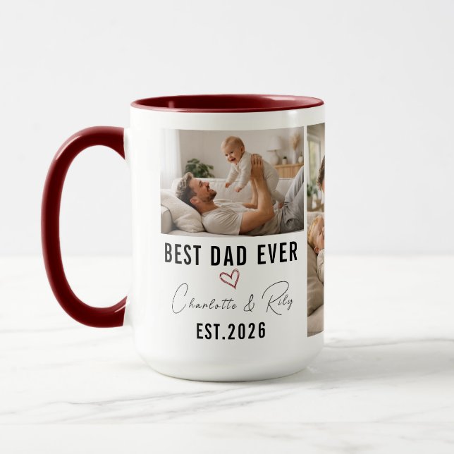 Personalized BEST DADDY Photo|Custom Father’s Day Mugg (Vänster)