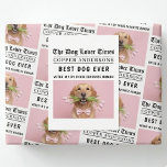 Personalized “Best Dog Ever” Dog Newspaper Vykort<br><div class="desc">Celebrate your furry best friend with this personalized “Best Dog Ever” newspaper-style postcard. Designed like a playful dog lover headline, this custom postcard features your dog’s photo, name, and a fun “voted #1” message that’s guaranteed to make pet parents smile. Perfect for mailing, gifting, or displaying, this postcard is a...</div>