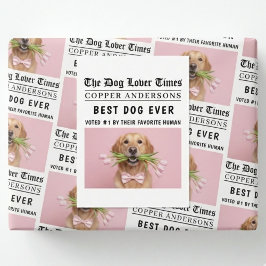 Personalized “Best Dog Ever” Dog Newspaper Vykort