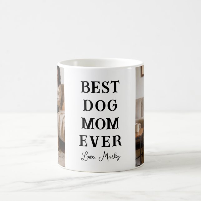 Personalized Best Dog Mom 2 Photo | Mother’s Day Kaffemugg (Center)