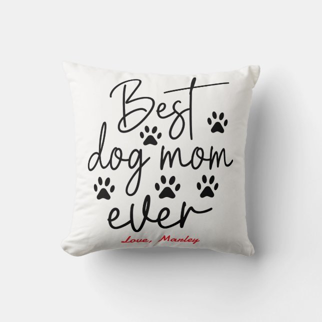 Personalized Best Dog Mom 2 Photo | Mother’s Day Kudde (Framsida)