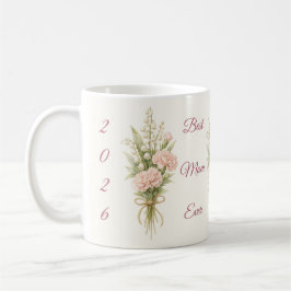 Personalized Best Mom Ever Floral Mother's Day Kaffemugg