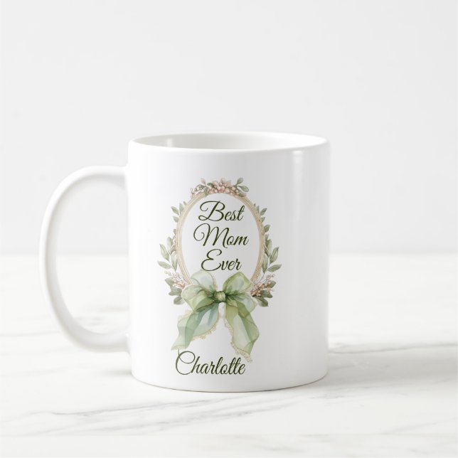 Personalized Best Mom Ever Mug with Name Kaffemugg (Vänster)