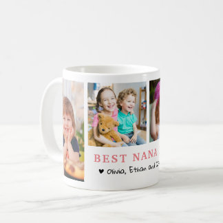 Personalized Best Nana Ever 4 Photo Collage Kaffemugg