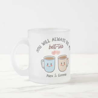 Personalized Best-Tea Couple Frostad Glasmugg