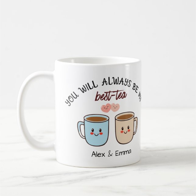 Personalized Best-Tea Couple   Kaffemugg (Vänster)