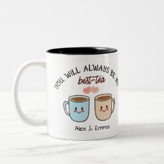 Personalized Best-Tea Couple Två-Tonad Mugg