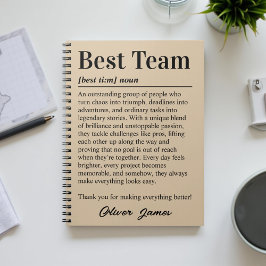 Personalized Best Team Appreciation Corporate Gift Anteckningsbok