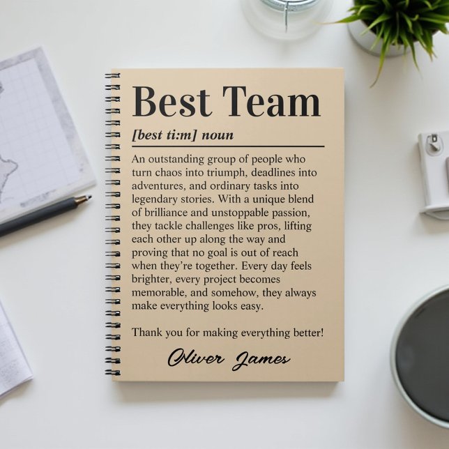 Personalized Best Team Appreciation Corporate Gift Anteckningsbok (Skapare uppladdad)