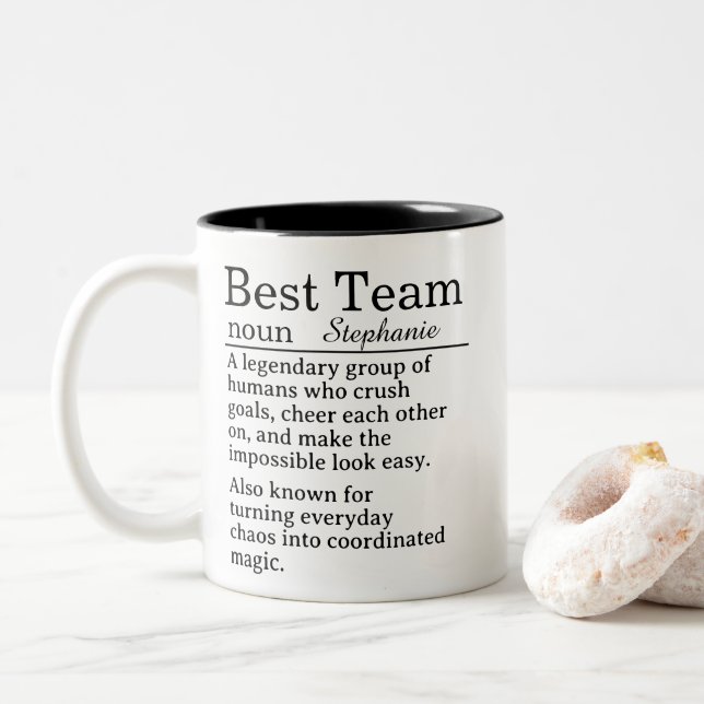 Personalized Best Team Definition Två-Tonad Mugg (Med munk)