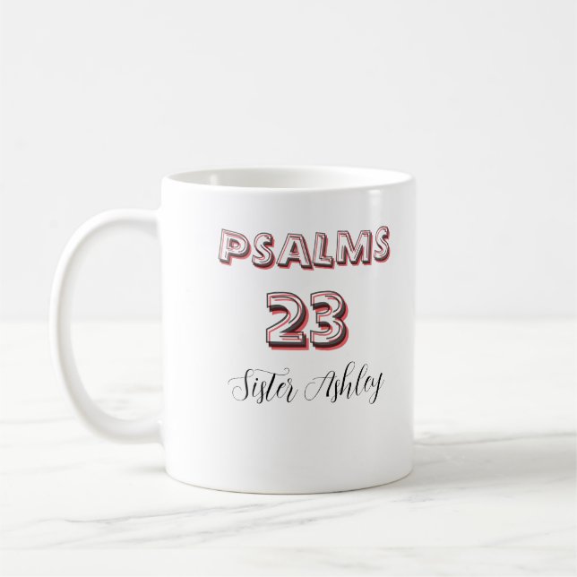 Personalized bible Scripture Psalms 23 Christian  Kaffemugg (Vänster)