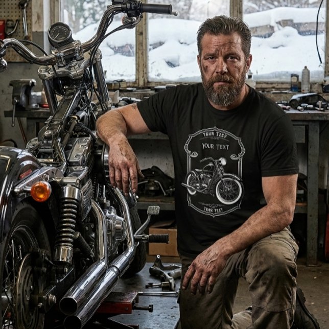 Personalized Biker Dad Christmas Gift Tee (Skapare uppladdad)