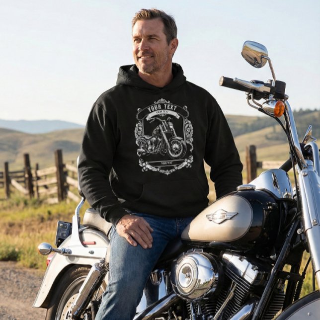 Personalized Biker Motorcycle Rider Gift Hoodie (Skapare uppladdad)