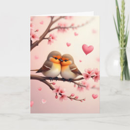 Personalized Bird Couple Valentine Helgkort