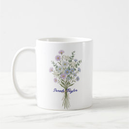 Personalized Birth Flower Aster Custom Kaffemugg