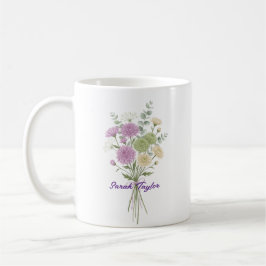 Personalized Birth Flower Chrysanthemum Custom Kaffemugg