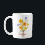 Personalized Birth Flower Narcissus Custom Kaffemugg<br><div class="desc">Celebrate a special connection with our Watercolor Birth Flower Personalized Mug. Featuring a floral illustration that represents the unique beauty of their birth month, this mug blends artistic flair with everyday functionality. The soft, ethereal watercolor textures pop against the crisp ceramic, creating a piece that feels more like a work...</div>
