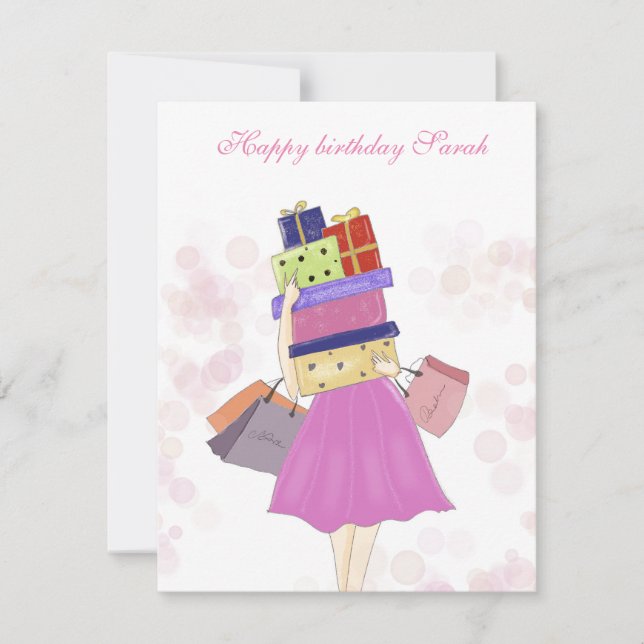  Personalized birthday, illustration Anteckningskort (Framsida)