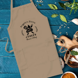 Personalized Bistro Chef with Utensil Graphic Långt Förkläde