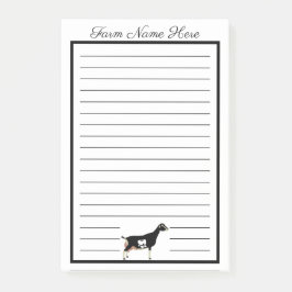 Personalized Black and White LaMancha Dairy Goat Post-it Block