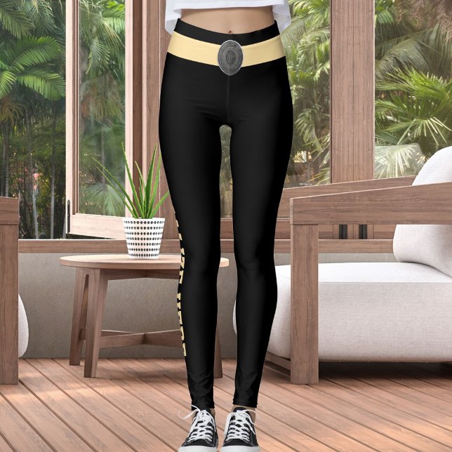 Personalized Black Beige Custom Made Pet Cat Lover Leggings (Skapare uppladdad)