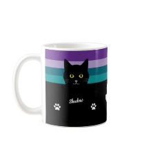 Personalized Black Cat Mug For Cat Moms And Dads