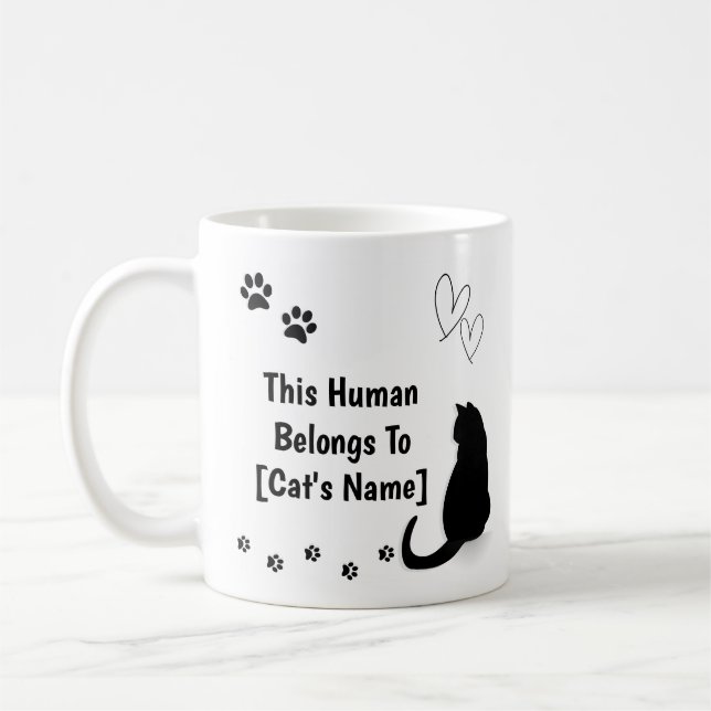Personalized Black Cat Mug Kaffemugg (Vänster)