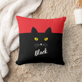 Personalized Black Cat Pillow, Gift for Cat Lovers Kudde