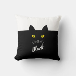 Personalized Black Cat Pillow, Gift for Cat Lovers Kudde