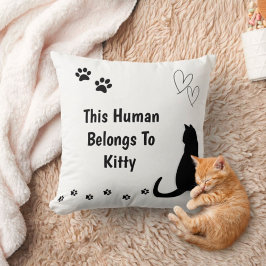 Personalized Black Cat Pillow Kudde