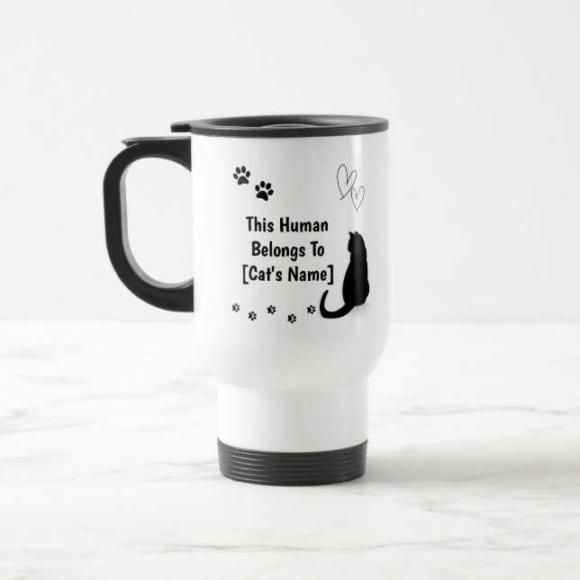 Personalized Black Cat Travel Mug Resemugg (Vänster)