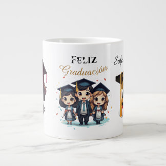 Personalized Black Gold Graduate Mug Jumbo Mugg