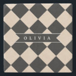 Personalized Black Harlequin Checkered Diamond Stenunderlägg<br><div class="desc">The traditional harlequin diamond motif is one of those designs that are always in style. This customized black harlequin and checkered set maintains an exquisite vintage-inspired style while incorporating a classic geometric design into contemporary everyday items. A smart, fashionable, and easily timeless effect is produced by the striking contrast of...</div>