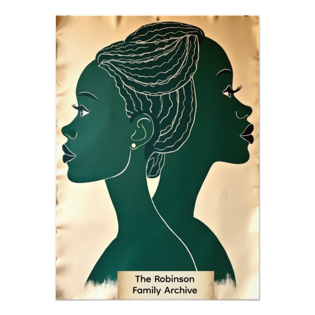 Personalized Black History Archive Collage  Fototryck (Framsidan)