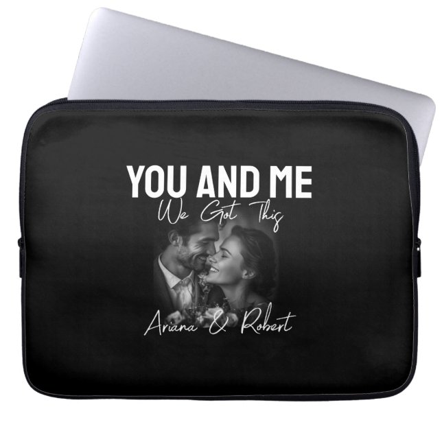 Personalized Black Photo Couple You and Me  Laptop Fodral (Framsidan)