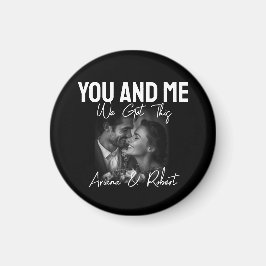 Personalized Black Photo Couple 'You and Me'  Magnet