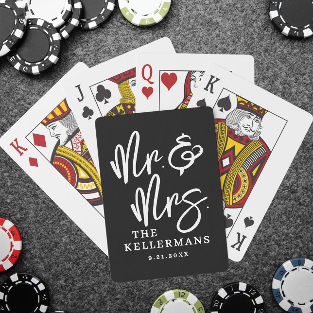 Personalized Black Wedding Casinokort (Personalized Black Wedding Poker Cards )