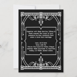 Personalized Black Wedding Invitation Card Inbjudningar