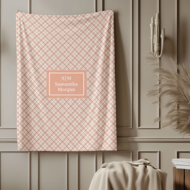 Personalized Blanket Classic Coral Grey Style Fleecefilt (Personalized Blanket Classic Coral Grey Style)