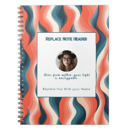 Personalized Blue and Orange Wave Patterned  Anteckningsbok
