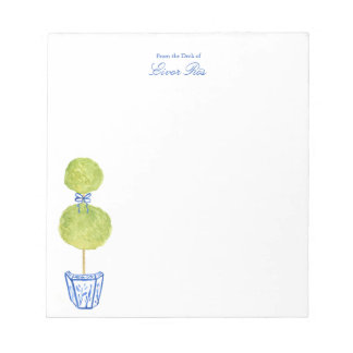 Personalized Blue Chinoiserie Tree Notepad  Anteckningsblock