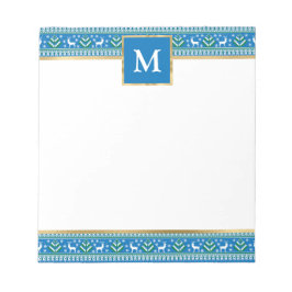 Personalized Blue Christmas Fair Isle Anteckningsblock