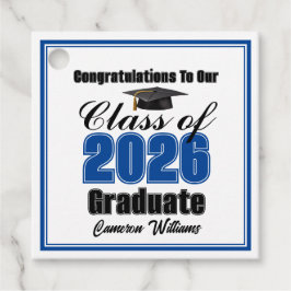 Personalized Blue Class of 2026 Graduation Party Gåvor Etiketter