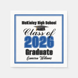 Personalized Blue Class of 2026 Graduation Party Pappersservett