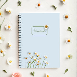 Personalized Blue Daisy Notebook Anteckningsbok